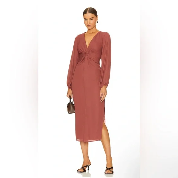 NWT $297 Krisa Twist Front Maxi in Cinnamon 🤎 - Picture 2 of 4